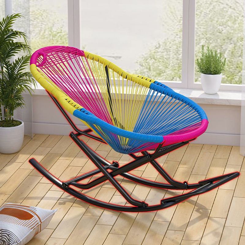 Contemporary Wicker Rocking Chair Color Block Indoor Rocker Chair