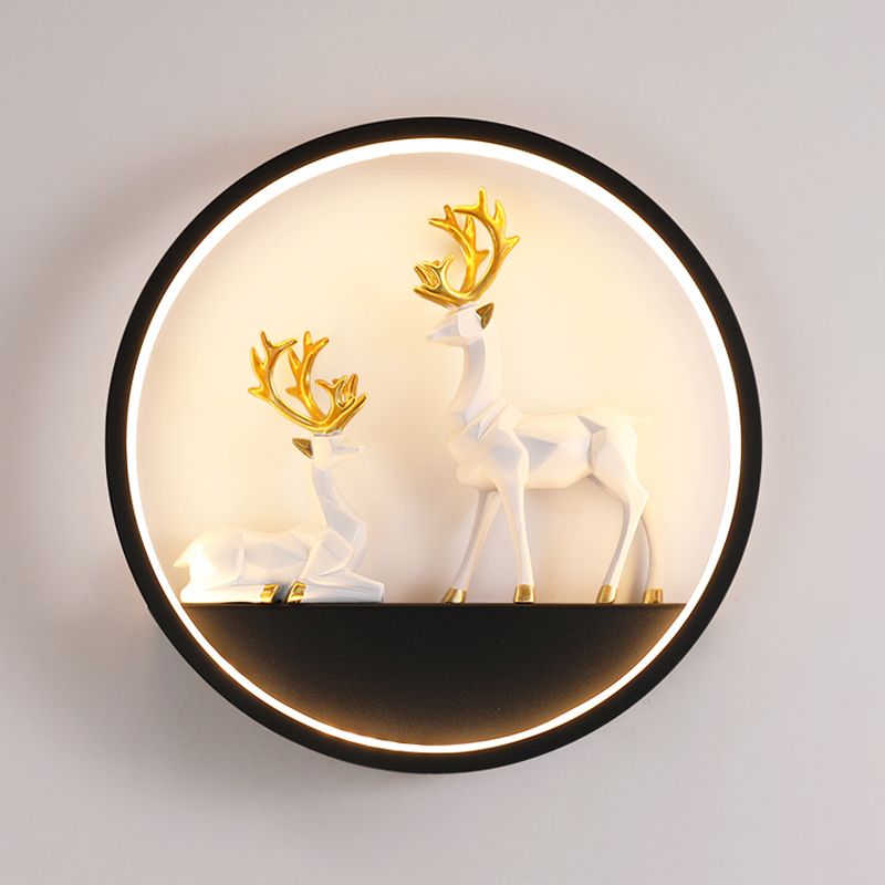 Illuminazione a parete in metallo contemporanea 1 cerchio di luce per la camera da letto