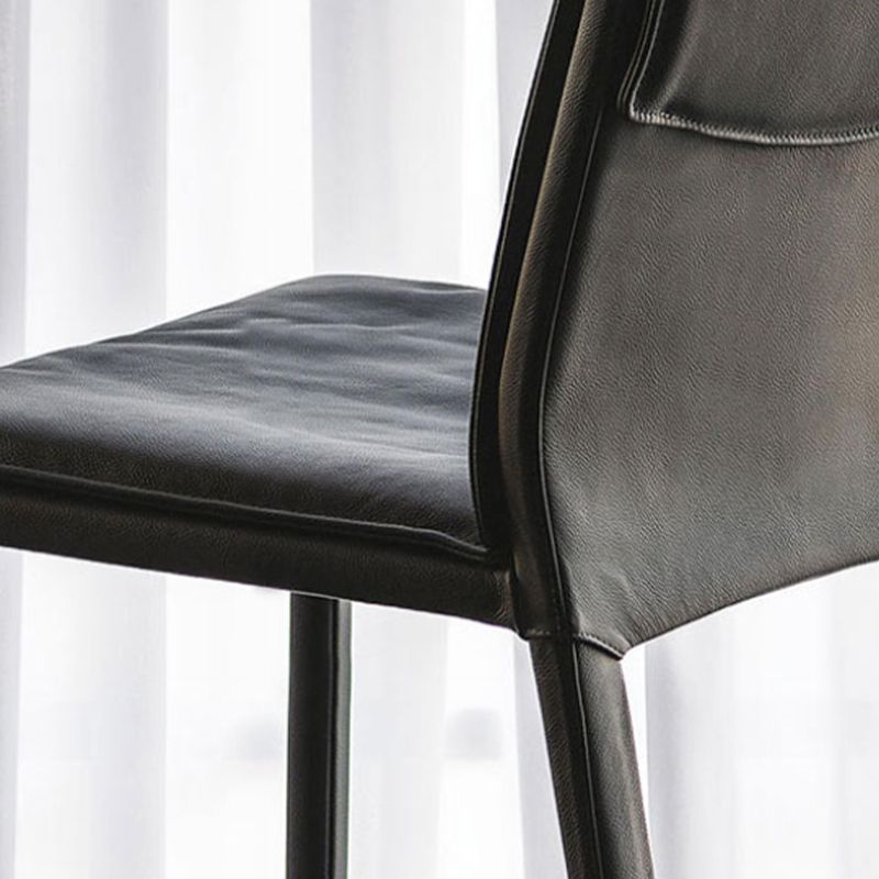 Nordic Style Metal Bar Stool Rectangle Leather Bar Stools for Living Room