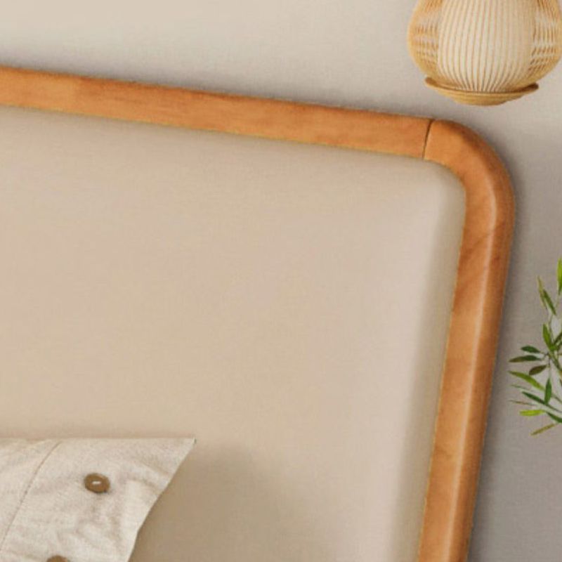 Wood Standard Bed with Upholstered Headboard Mattress Included 41.33" High