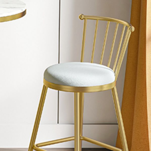 Scandinavian Round Counter Stool Footrest Indoor Bar and Counter Stool with Gold Base