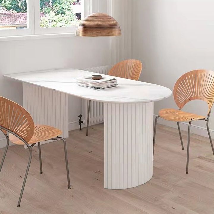 Sintered Stone Esstisch Einfachheit Doppelte Sockstisch für Esszimmer