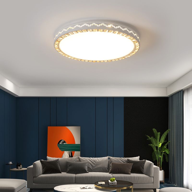 White Ceiling Light Fixture Modernism LED Flush Mount for Bedroom