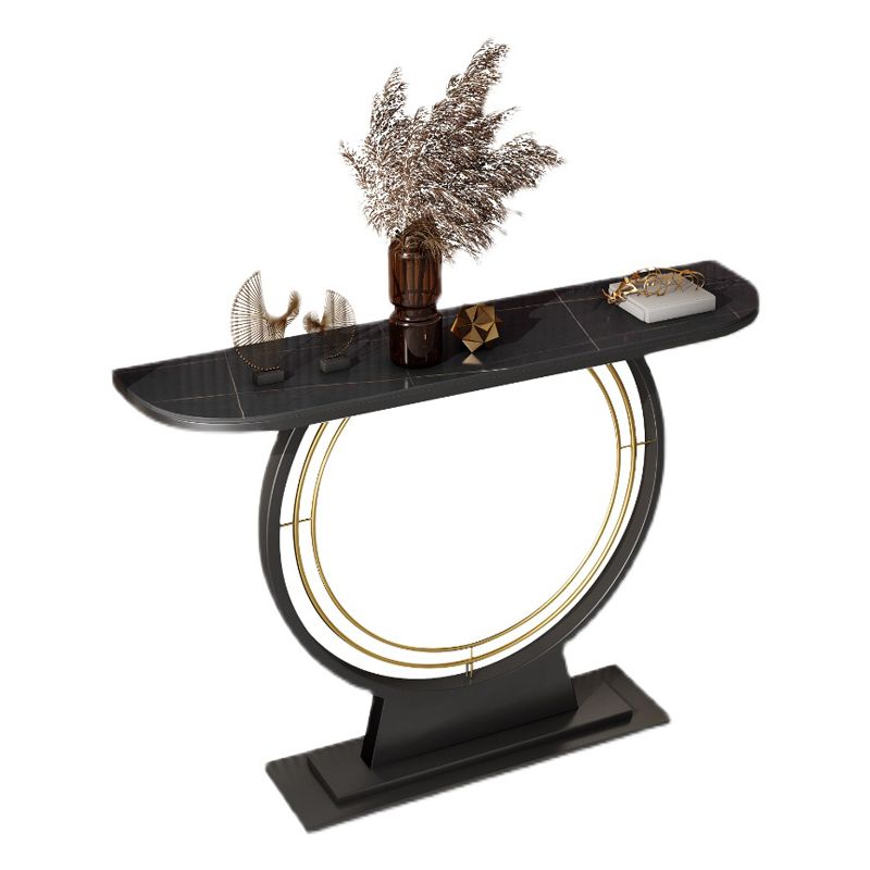 11.8" Wide Stone Console Table Scratch Resistan Console Table Ironcraft Frame Accent Table