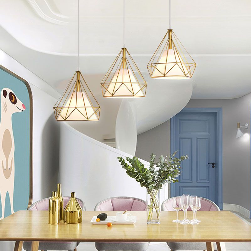 Diamond Iron Cluster Anhänger Beleuchtung moderne minimalistische Hanglampe für Esstisch