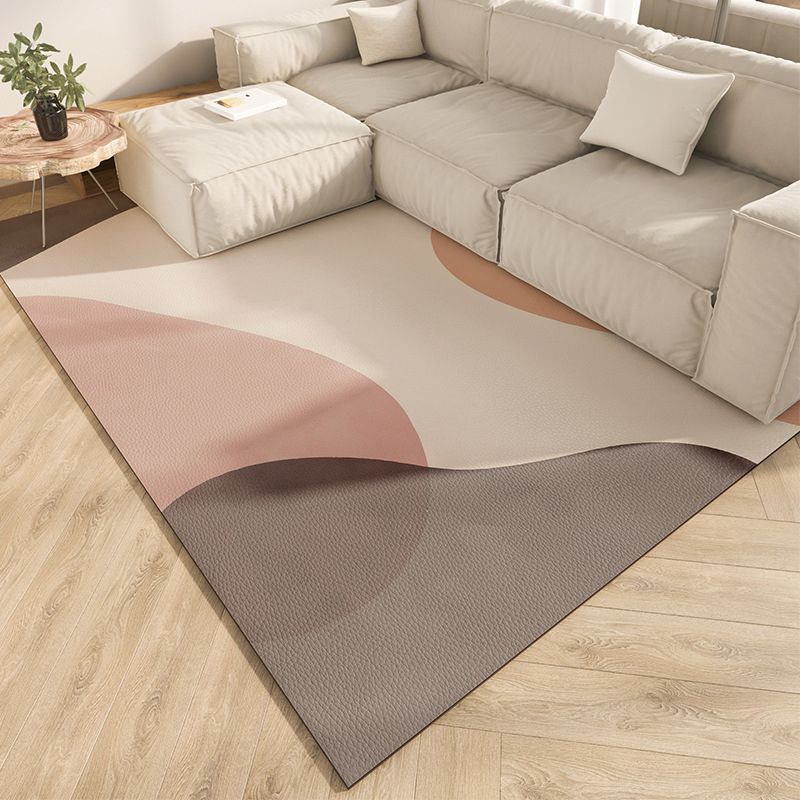 Orange moderner Teppich Polyester Farbe Stück Teppich Waschbar für Wohnzimmer