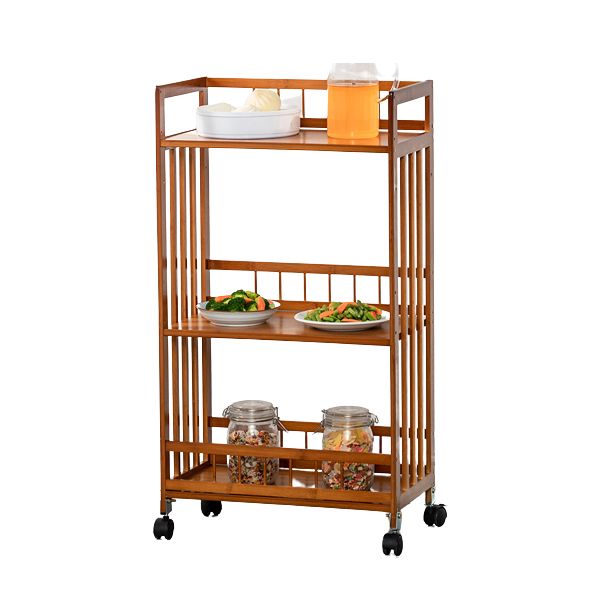 Contemporary Style Rolling Prep Table Wooden Prep Table for Restaurant