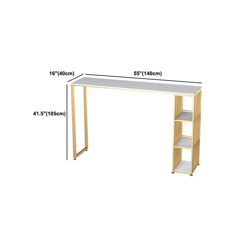 Faux Marble Bar Table Set Glam Rectangle 1/2/3 Pieces Counter Table