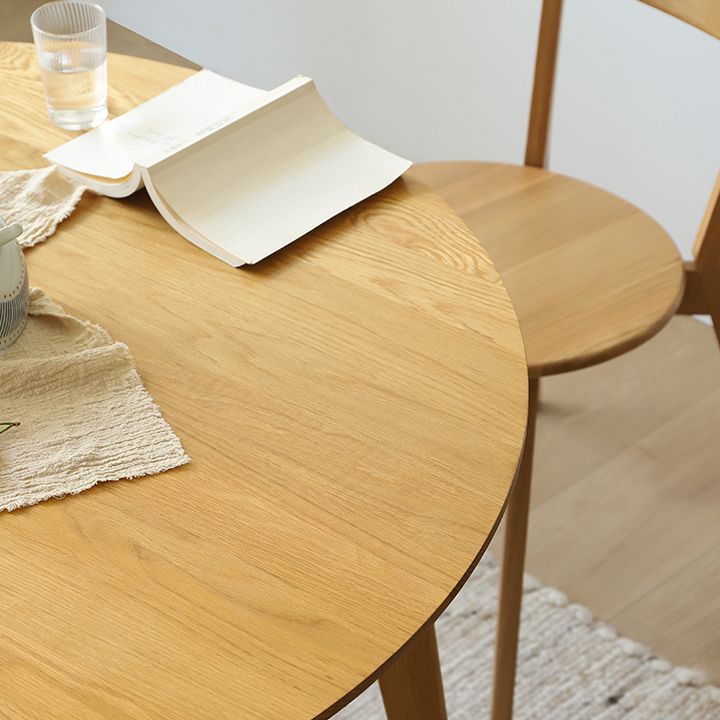 Round 4-foot Dining Table Oak Solid Wood Furniture for Dining Room Home