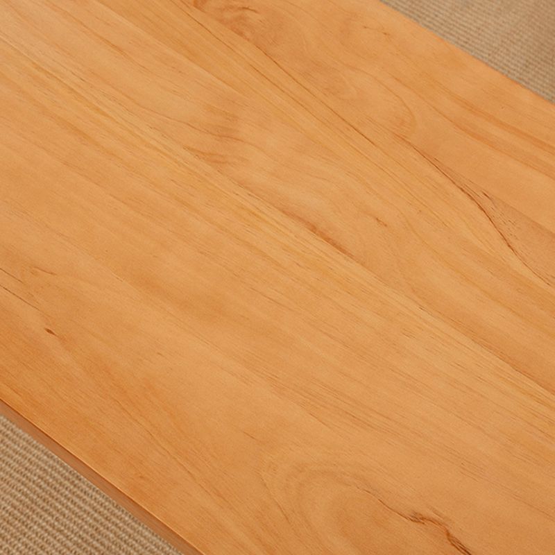 Natural Solid Wood & Acrylic Coffee Cocktail Table - 15.75" H