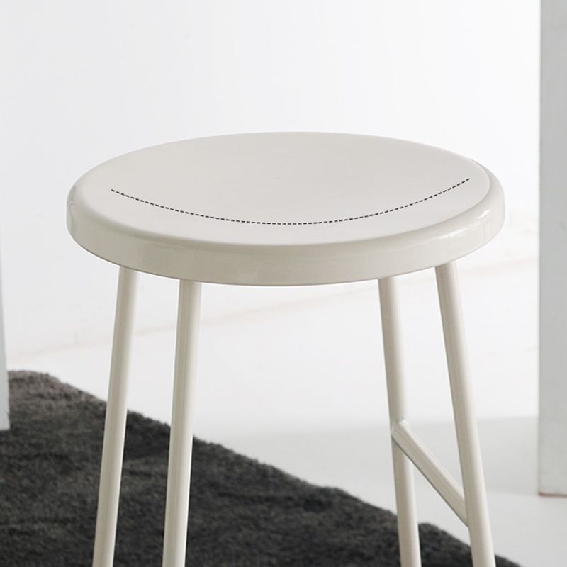 Moderno sin brazo Taburete sin espalda de acero Taller de postres de postres con asiento de madera