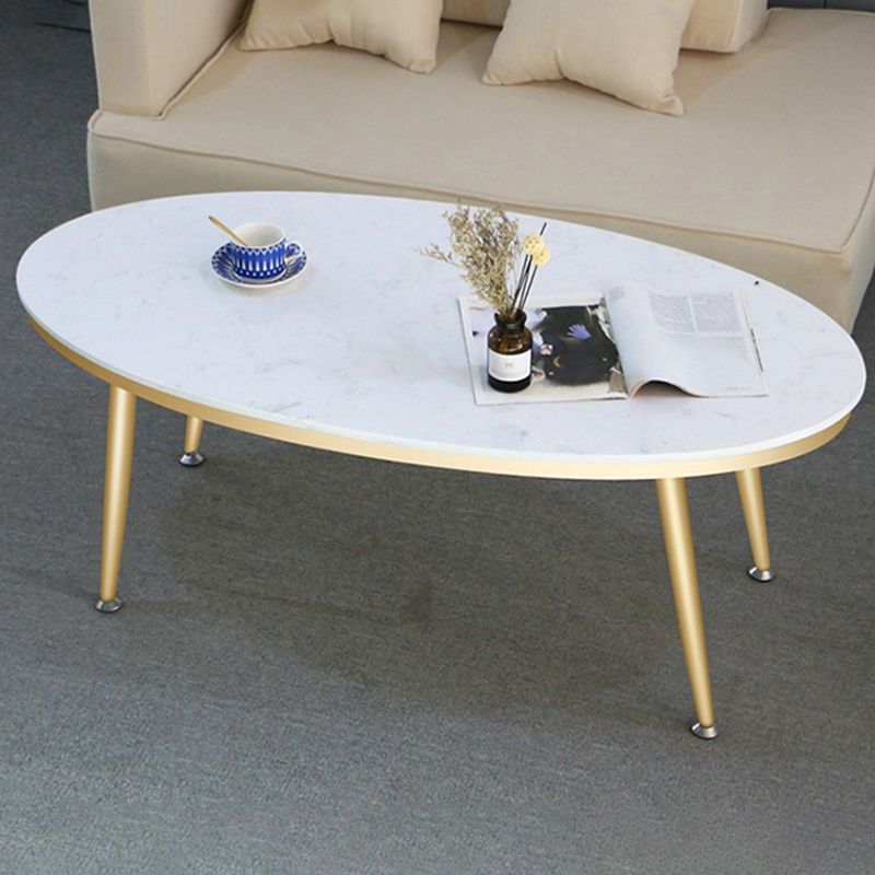 17.72" Tall Glam Style Coffee Cocktail Table Marble Top Coffee Table