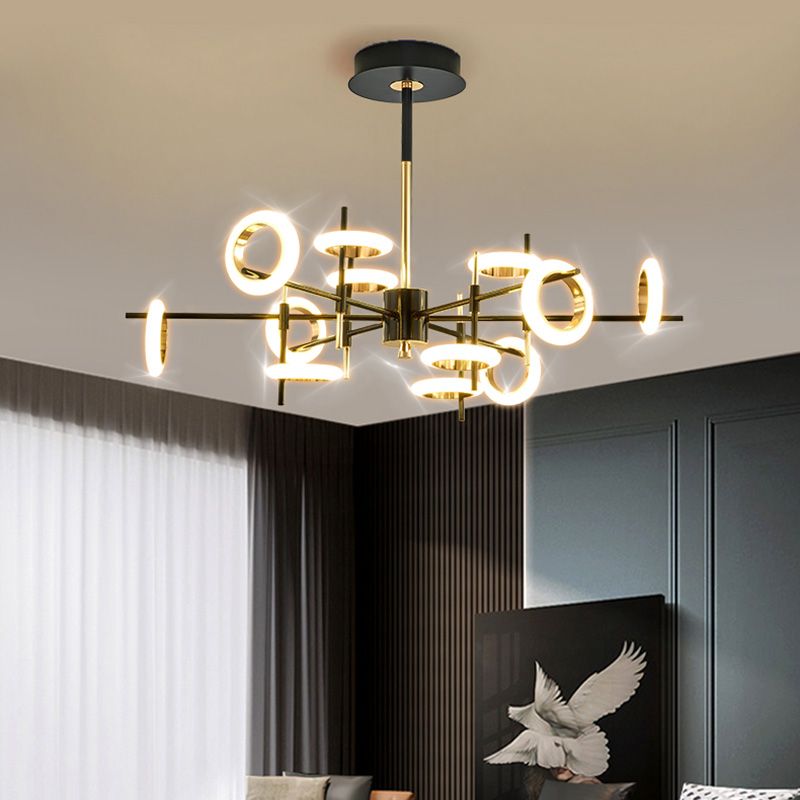 Style moderne simplicité lustre LED Light acrylique Pendant le pendentif rond pour le salon