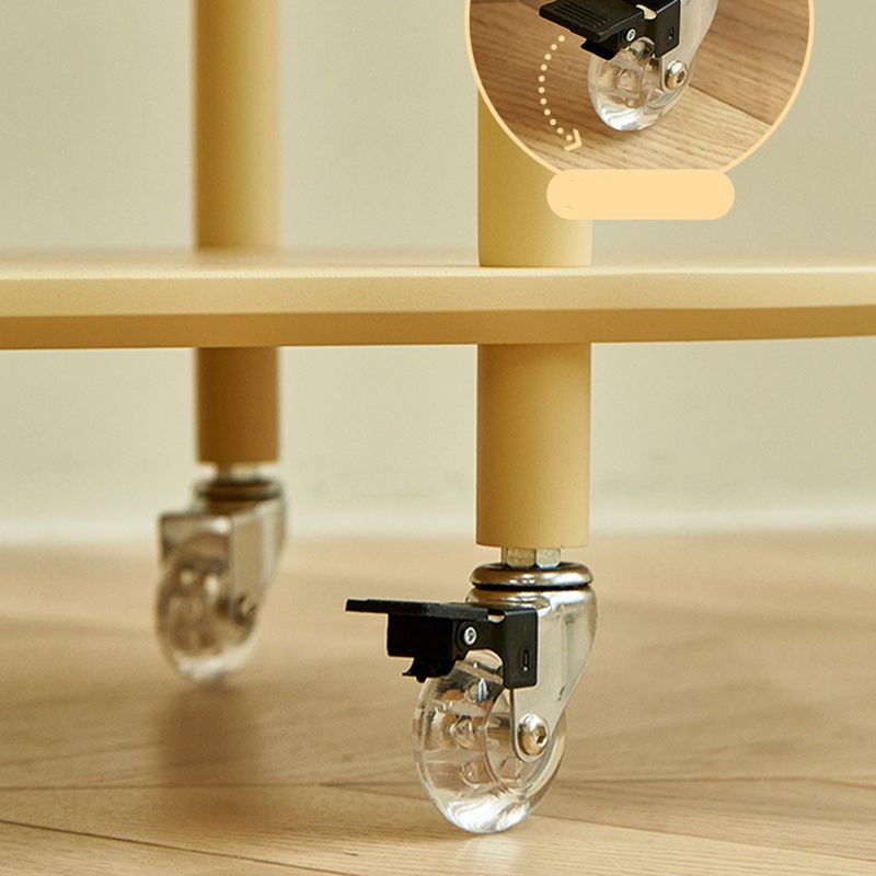 Wood Oval End Table with 4 Legs Base Storage Living Room Corner Table