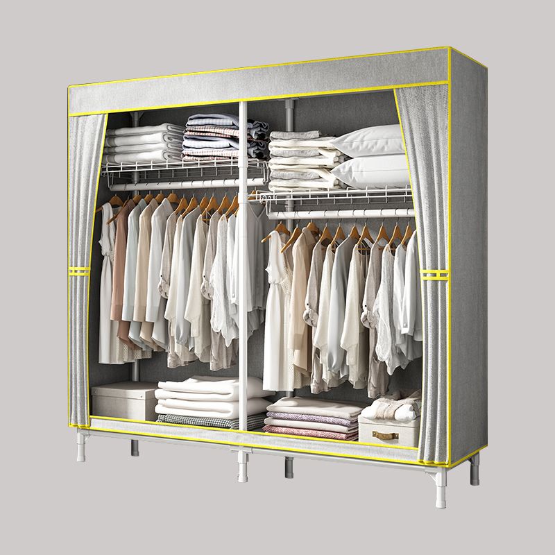 Contemporary Style Wardrobe Steel Wardrobe Closet with Shelves