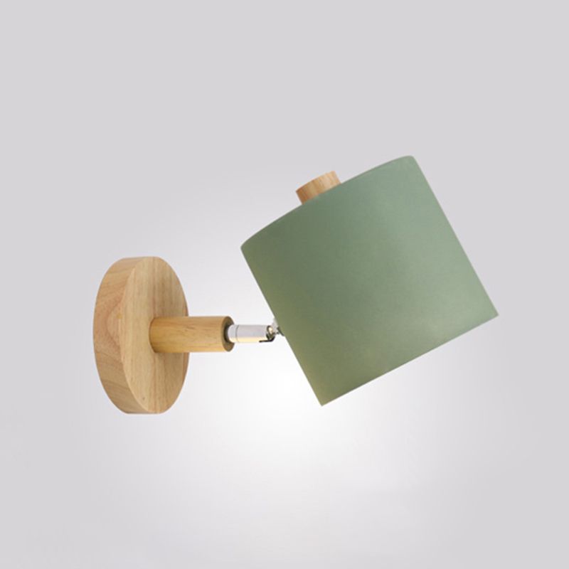 Geometric Shade Wall Lighting Modern Nordic Style Metal 1 Light Sconce Light in Green and White