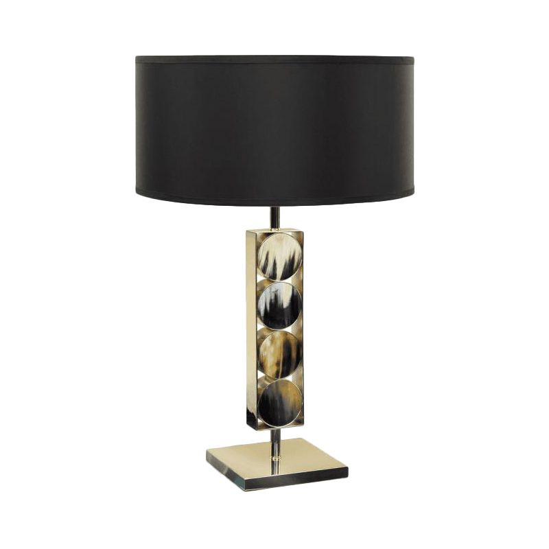 Rectangle Metal Night Table Light Moderniste 1 Lampe de bureau en tissu noir clair pour chambre à coucher