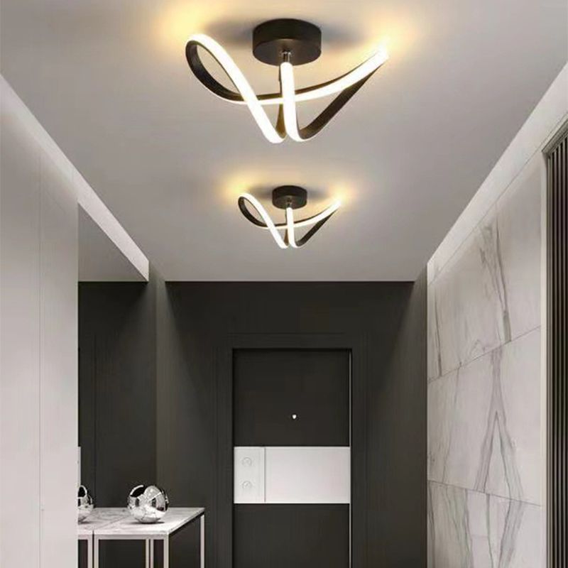 Geometric Semi Flush Light Modern Metal Semi Flush Mount Light Fixture