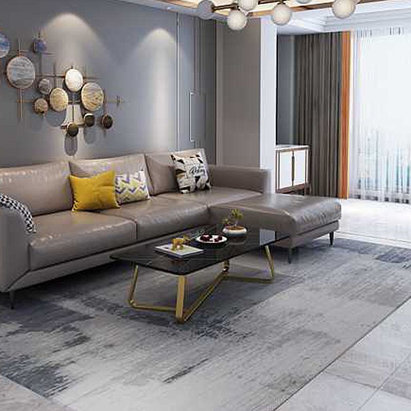 Cross Legs Stone Top Cocktail Table, 15.75" H Rectangular Coffee Table