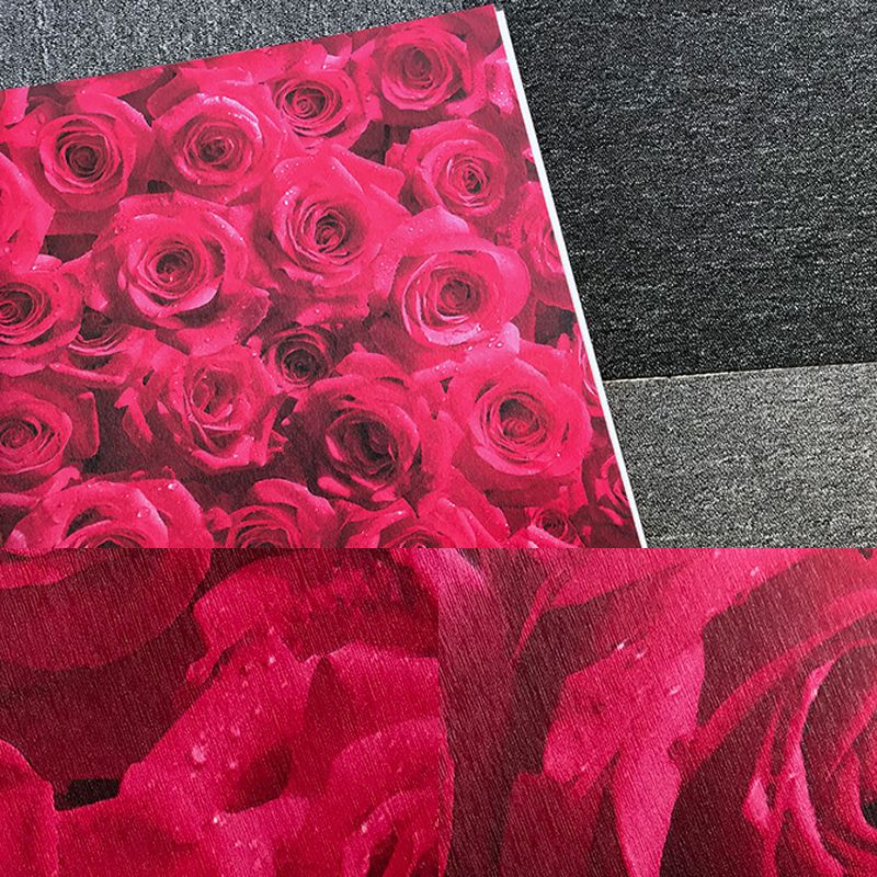 Rouleau de papier peint Rose de couleur foncée, décoration murale résistante à l'humidité, pays de fleurs, pour la maison