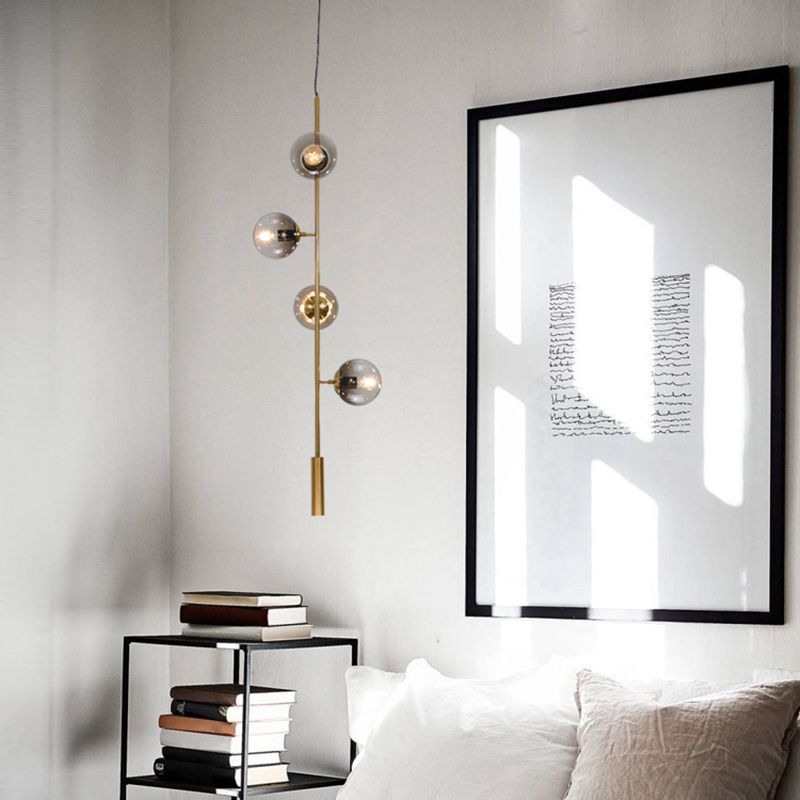 Modern Style Hanging Island Light Glass Ball Hanging Lighting Fixture for Dining Room