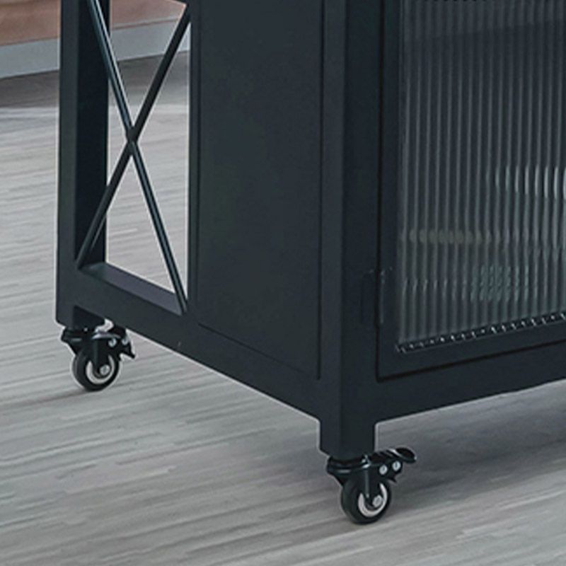 Kitchen Island Table Dining Room Prep Table with Storage Cabinet