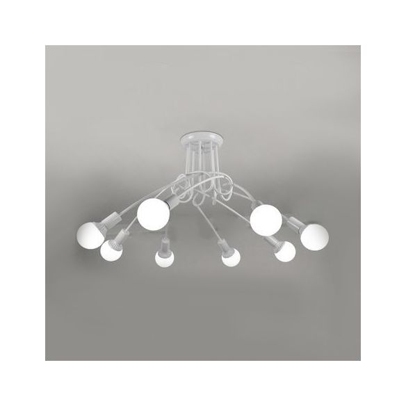 Montaje empotrado de techo de 3/5 cabezales con brazo giratorio, iluminación de montaje semiempotrado de cocina elegante Retro de Metal en blanco y negro