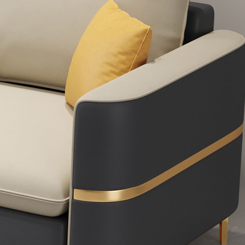 106.29" L Faux Leather Sectional Stain-Resistant Square Arm Sectional