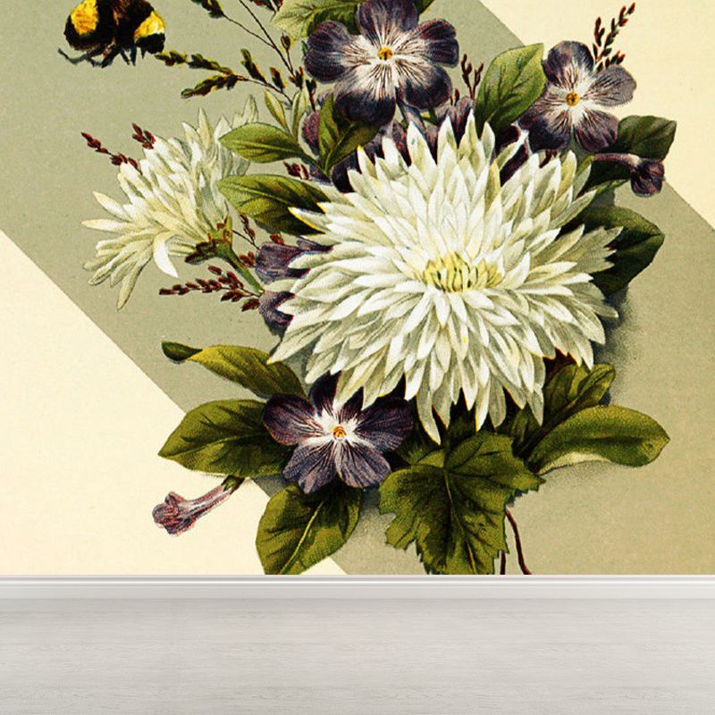 House Decor Flower Mural Decal Customized Contemporary Wall Covering for Kitchen