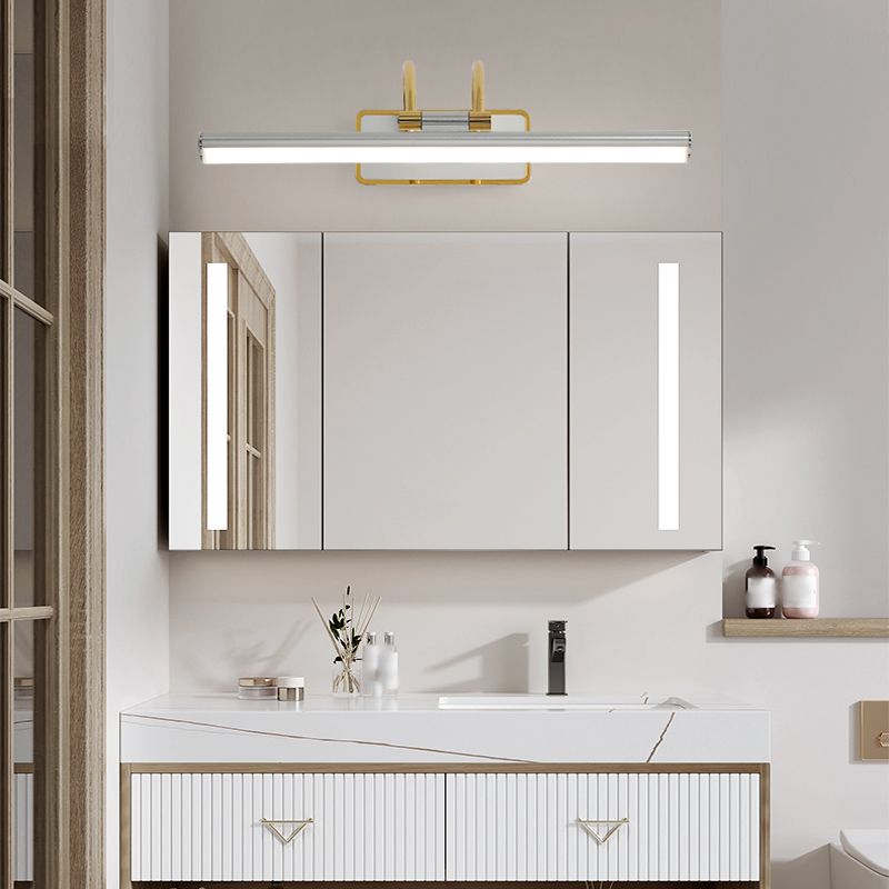 Linear Shape Metal Mirror Wall Light Modern 1-Light Mirror Wall Mount Light