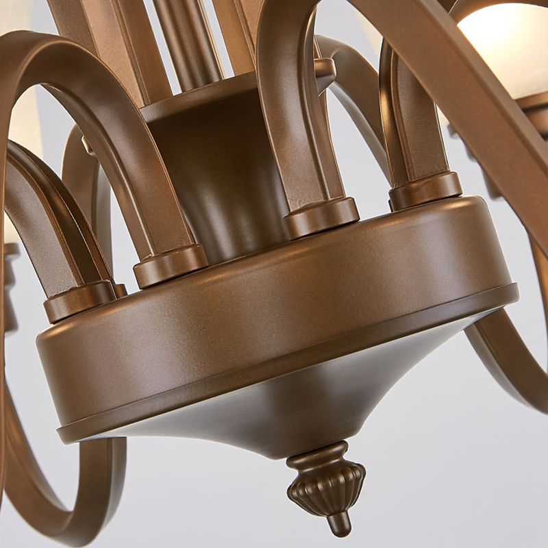 Glass American Chandelier Bell Shape Multi Light Hanging Light for Restaurant