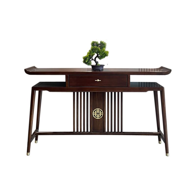 Rectangle Shape Contemporary Console Table Wood in Brown Console Sofa Table