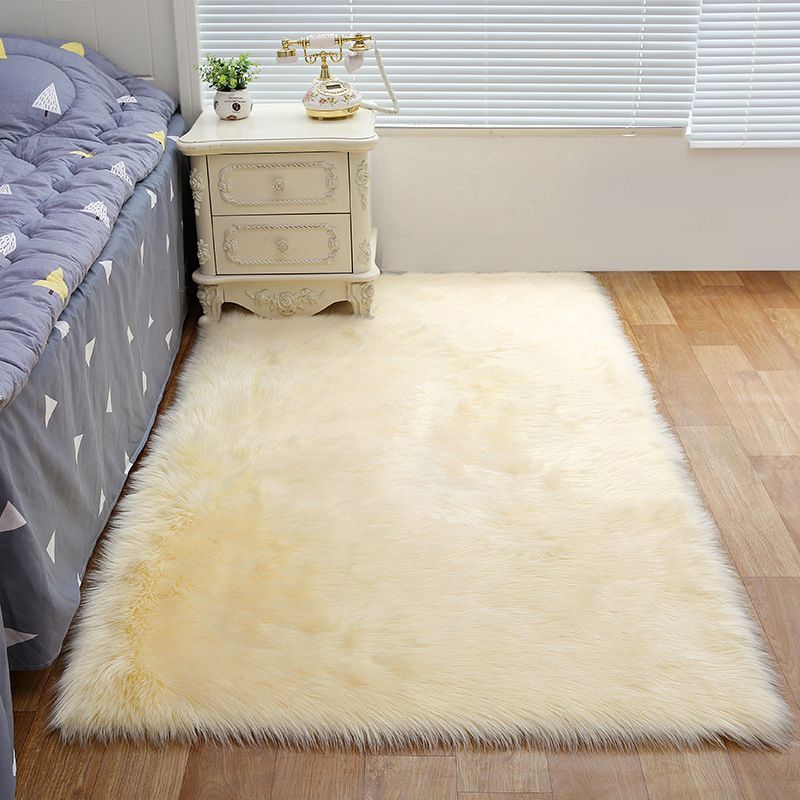 Shag Plain Rug Multi Color Simple Area Carpet Polypropylene Washable Anti-Slip Stain Resistant Rug for Room