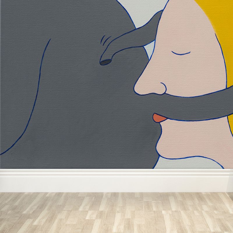 Novelty Figure View Mural Wallpaper Contemporary Art Non-Woven Cloth Wall Covering