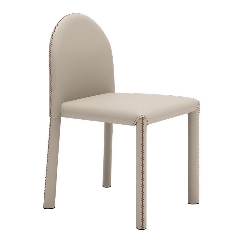 Silla de comedor de estilo moderno Silla auxiliar de cocina sin brazos con patas de metal