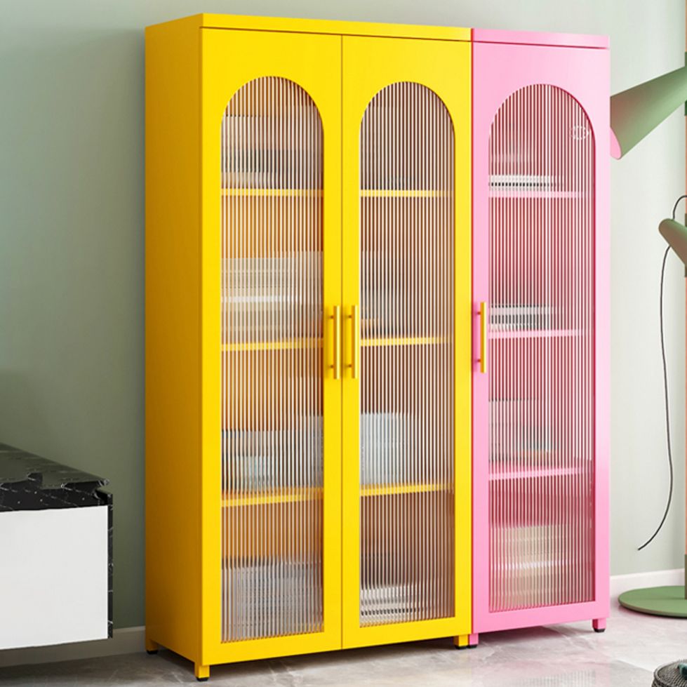 Modern Steel Bookcase, Glass Door Closed Back Bookshelf for Any Room