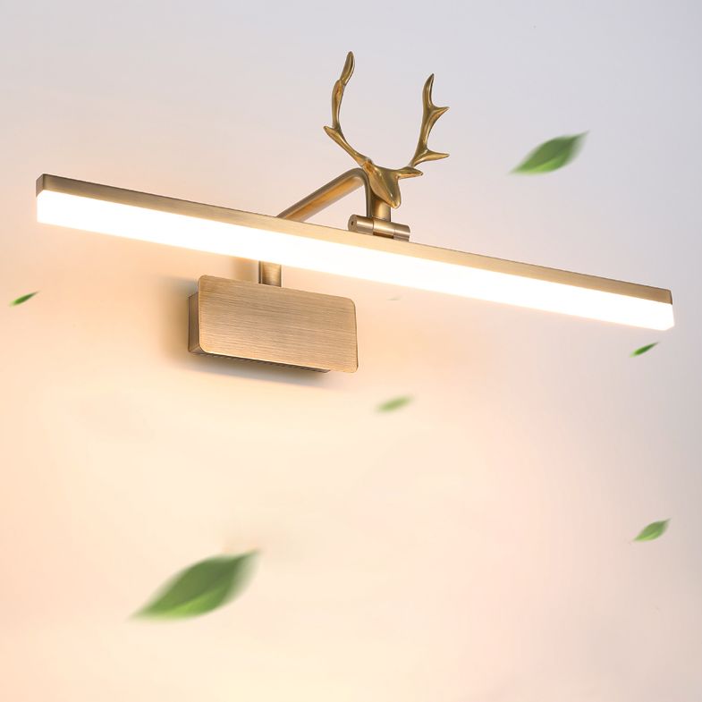 American Style Linear Vanity Lighting Fixtures with Antlers Acrylic Vanity Sconce