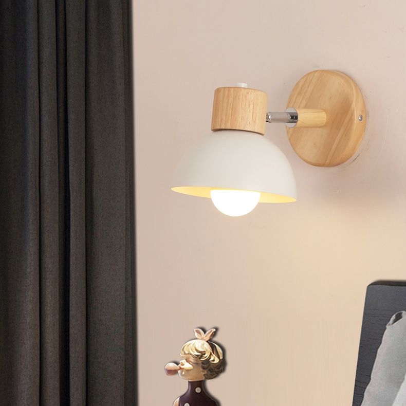 Modern Wall Lamp Creative Wooden 1 Light Wall Vanity Lights for Washroom