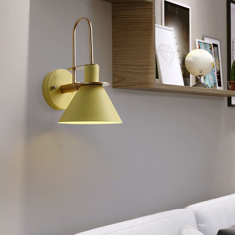 Metal Cone Shape Sconce Light Modern-Style 1 Light Wall Light Fixture