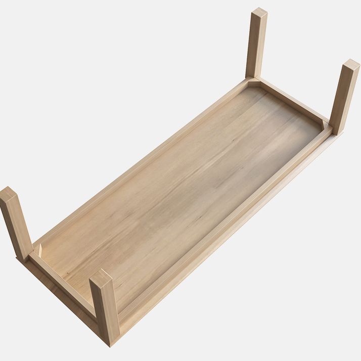 Rectángulo 4 patas Mesa de comedor de mediados de siglo Mesa fija de madera sólida para cocina