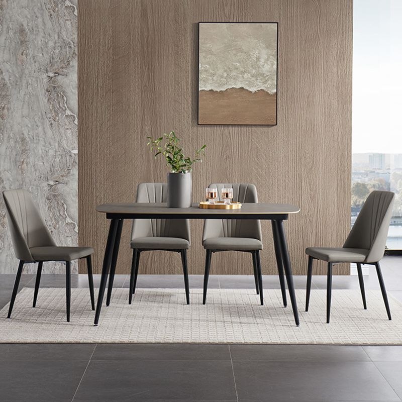 Matte Finish Stone Dining Table Set for Home 1/2/5/7 Pcs Modern Dinette Set