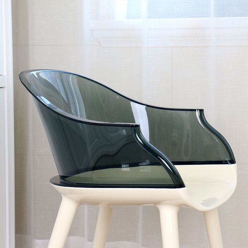 Glam Style Transparent Acrylic Arm Chair Multicolor Dining Arm Chair for Home