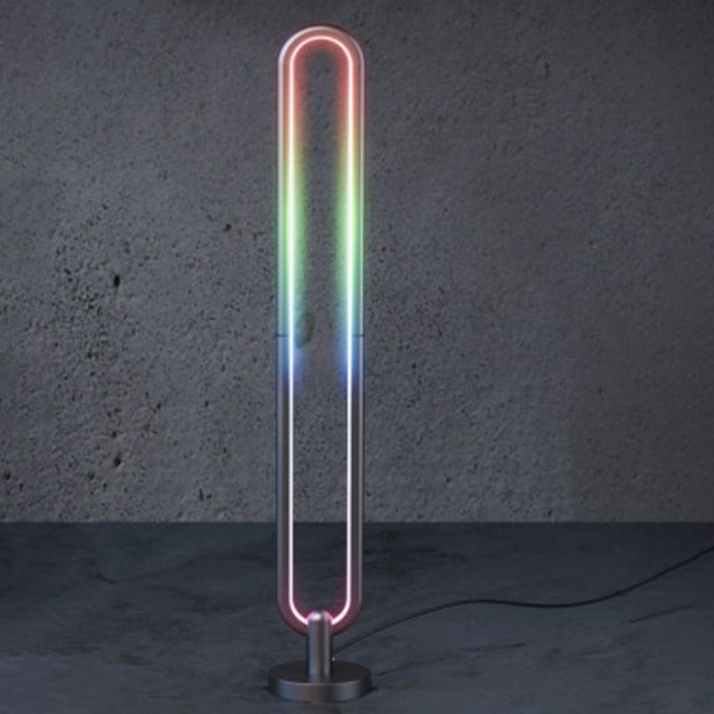 1 lampadaire de forme ovale léger les lampes standard en métal contemporain en noir