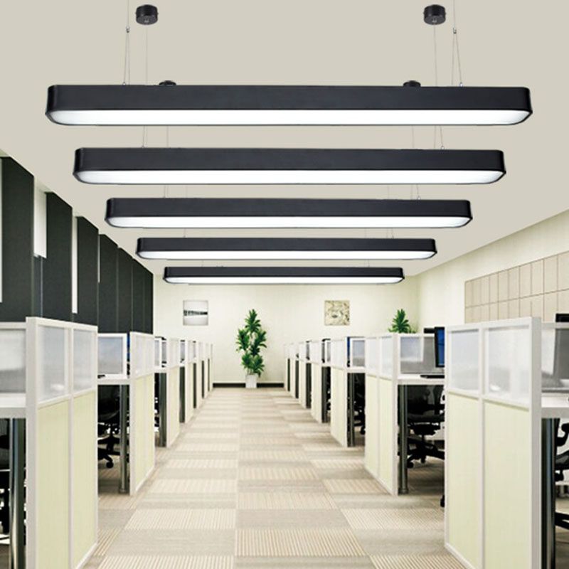 Aluminum Elliptical Suspension Pendant Modern Integrated LED Ceiling Light for Office