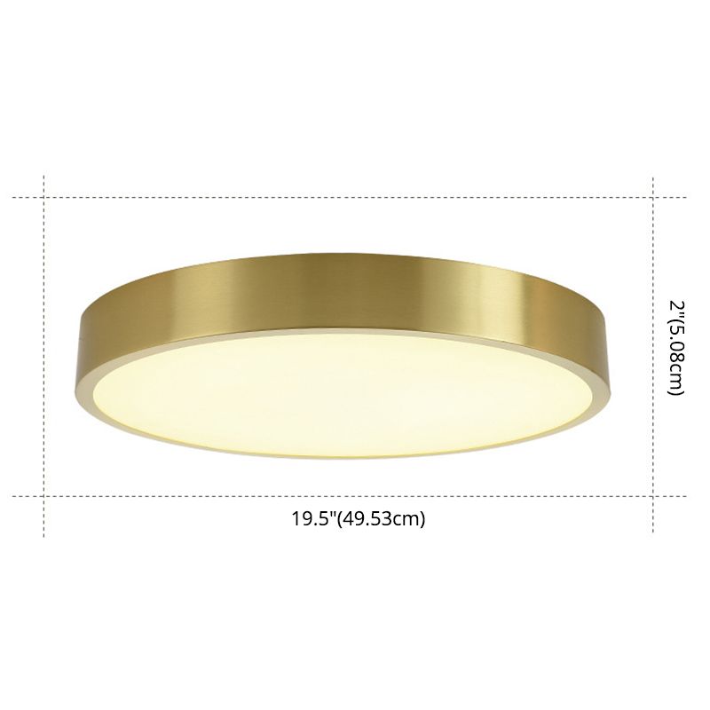 Modern Simplicity Style LED Ceiling Light Gold Round Flush Mount Lighting Fixture for Living Room