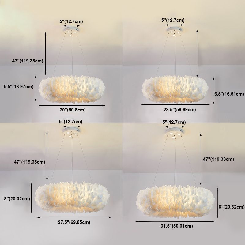 Moderne stijl veer kroonluchter hanglampje slaapkamer woonkamer plafond hangend licht