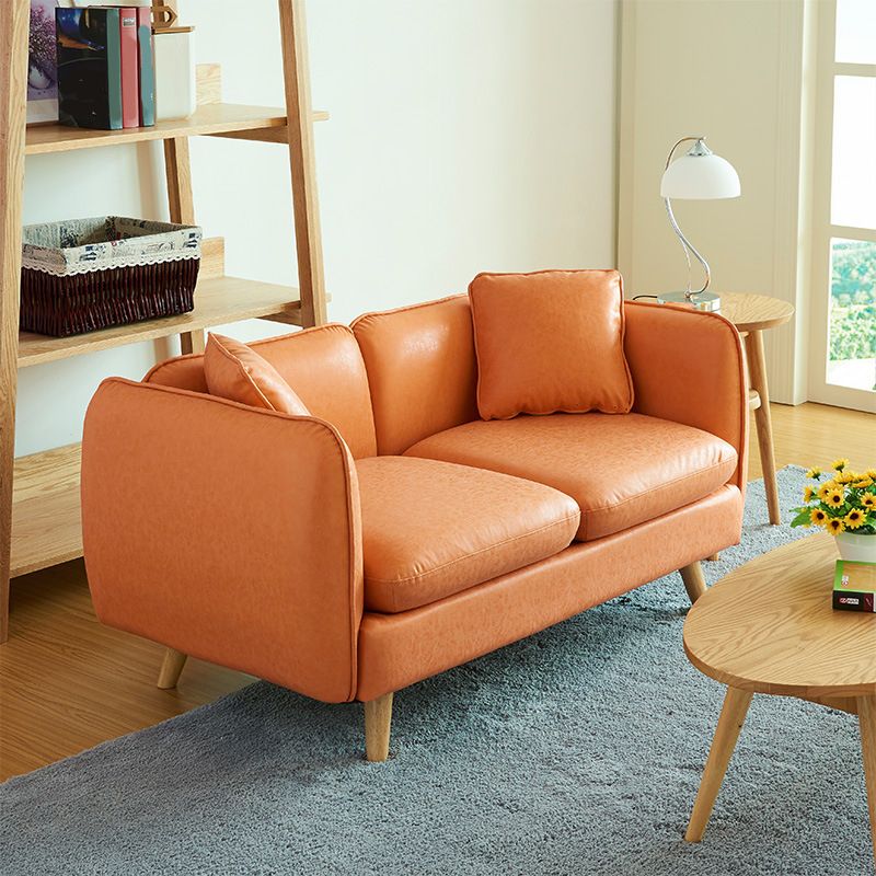 Tuxedo Arm Sofa Nordic 30.31" D x 25.2" H Faux Leather Seating