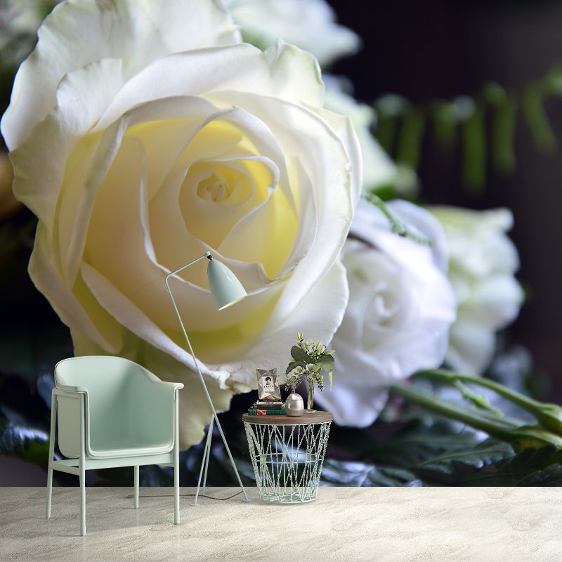 Flower Mural Living Room Decoration Full Size Wall Covering, Moisture Resistant