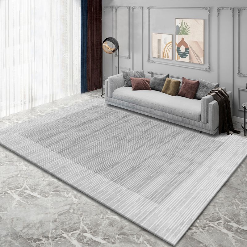 Grey Modern Area Carpet Geometric Pattern Polyester Area Rug Stain Resistant Area Rug for Home Decor