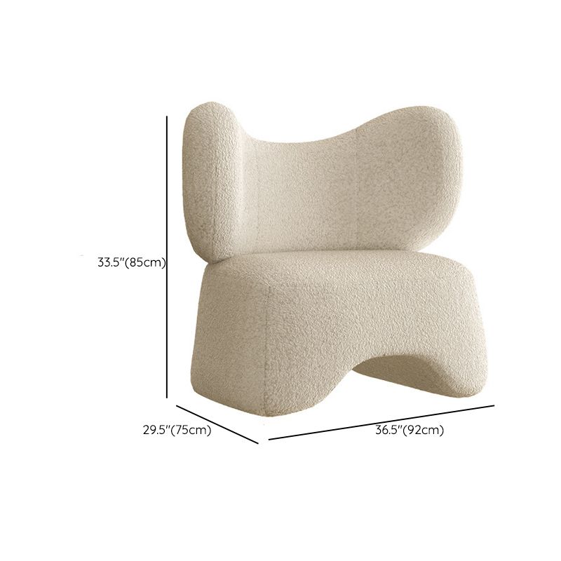 Modern Fabric Sofa in White, Tuxedo Arm Standard Sofa for Living Room